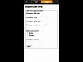 Making Registration form in android phone using html