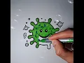 Funny Bacteria Drawing For Kids - Coloring Sketch For Children Toddler Painting