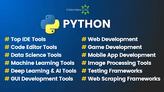 50 Best Tools for Python Top Python Frameworks Data science IDE Web Game Testing AI GUI