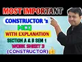 MCQ Questions based on Constructors for semester 1 class 10 worksheet 3 YP Computer Classes