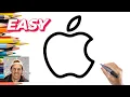 How To Draw Apple Logo Very Easy For Beginners