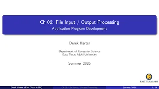 Ch 06 secs 1-2 File Input Output Processing