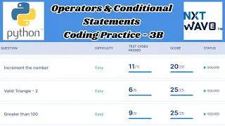 Operators Conditional Statements Coding Practice - 3B Answers Python NxtWave CCBP 4 0