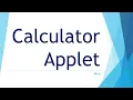 Java Applet Demo - Calculator Applet