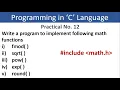 C Programming - Math Library functions math h