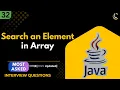 Linear Search in Java Search an Element in Array Java Coding for Beginners Java coding Interview