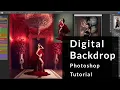 Digital Background Compositing in photoshop - Valentines Backdrop Fine Art Floral Backdrop