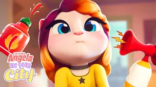 Hiccups Won't Stop! 😵 Talking Angela: In the City | Cartoons for Kids