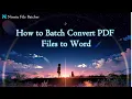How to Batch Convert PDF Files to Word Ninetu File Batcher