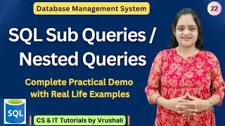 DBMS 22 Learn SQL Subqueries with Practical Demo