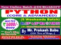 PYTHON 5 Weekends Batch Online Training DURGASOFT