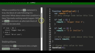 Introducing Else Statements freeCodeCamp Basic Javascript