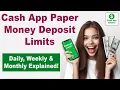 Cash App Paper Money Deposit Limit Daily Weekly Monthly Explained