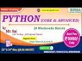 PYTHON CORE ADVANCED 8 Weekends Batch Online Training DURGASOFT