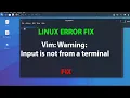 LINUX ERROR FIX Vim Warning Input is not from a terminal
