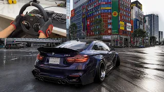 1000+HP BMW M4 Straight-Piped Driving on JP Road | Forza Horizon 6 | 4K Steering Wheel Gameplay