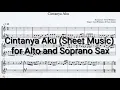 Download Lagu Cintanya Aku - Tiara Andini, Arsy Widianto (Partitur Not Balok) Original Key For Alto sax \u0026 baby Sax