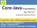 Properties class with Enumeration Cursor Java Collection Framework Map i Hashtable c