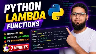 Lambda Functions in Python Explained in 7 Minutes Interview Questions