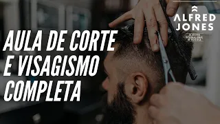 Aula de corte de cabelo com aplicação pratica de visagismo