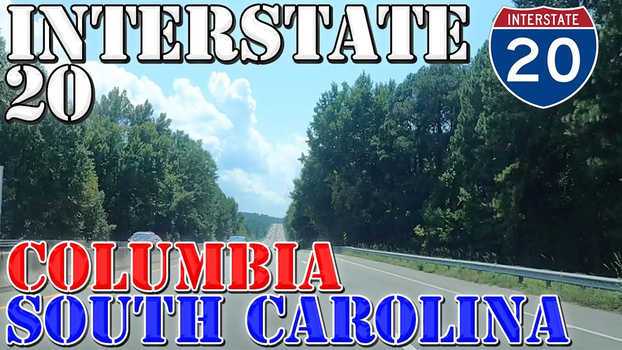 I-20 West - Columbia - South Carolina - 4K Highway Drive