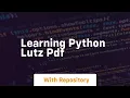learning python lutz pdf