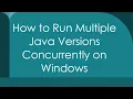 How to Run Multiple Java Versions Concurrently on Windows