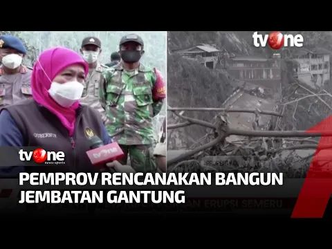 Gubernur Jatim Tinjau Jembatan yang Putus Akibat Erupsi Semeru