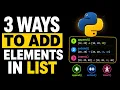 Python append extend insert 3 Ways to Add Elements to a List Python Lists Easy