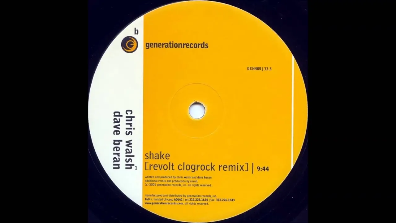 Chris Walsh & Dave Beran - Shake (Revolt Clogrock Remix) (12" Vinyl HD)