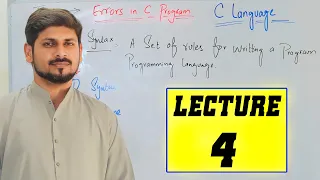 Lecture 4 c programming Errors in c program Syntax error runtime error logical error