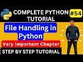 File Handling in Python Python File Handling Python Tutorial for Beginners