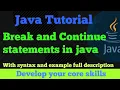 java tutorial Break statement java continue statement java break and continue statements in java