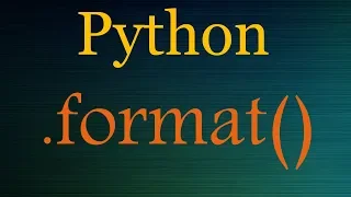 Python Tutorials - format string