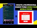 How to design an HTML CSS signup form using your Android Phone