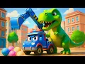 Lagu Wow! Hoe gaat Super Truck voorkomen dat het T-Rex-standbeeld omvalt? 🦖🚚 Cartoon voor kinderen