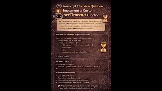 JavaScript Interview Question Implement Custom setTimeout