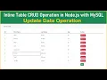 Node js Tutorial - Inline Table CRUD Operation in Node js with MySQL