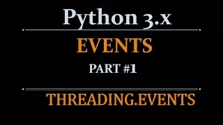 Python Tutorials Threading Beginners Tutorial - Event Objects