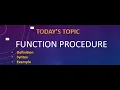 What is Function Procedure in QBASIC Modular Programming