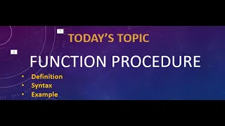 What is Function Procedure in QBASIC Modular Programming