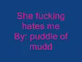 Puddle of Mudd She Fucking Hates Me (Lyrics on screen)