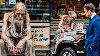 17 Years Everyone Ignored This Ugly Homeless Man, Until One Day a Black SUV Picked Him Up!