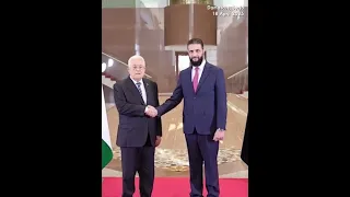 الشرعه  رئیس جمهور موقت سوریه و عباس  رئیس جمهور فلسطین در دمشق دیدار کردند دندنها