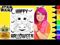 Coloring Baby Yoda Halloween Grogu Star Wars Mandalorian Coloring Page Ohuhu Art Markers