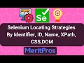 Selenium Locating Strategies - By Identifier ID Name XPath CSS DOM