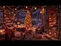 Lagu Warm Fireplace Glow \u0026 Christmas Background Music in a Cozy Winter Cabin Night 🎄  Soft Christmas Jazz