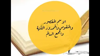 الاسم المقصور والمنقوص والممدود التثنية والجمع السالم وتدريبات 