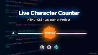 Live Character Counter using HTML CSS JavaScript JavaScript Project for Beginners