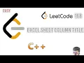 Leetcode 168 Excel Sheet Column Title C